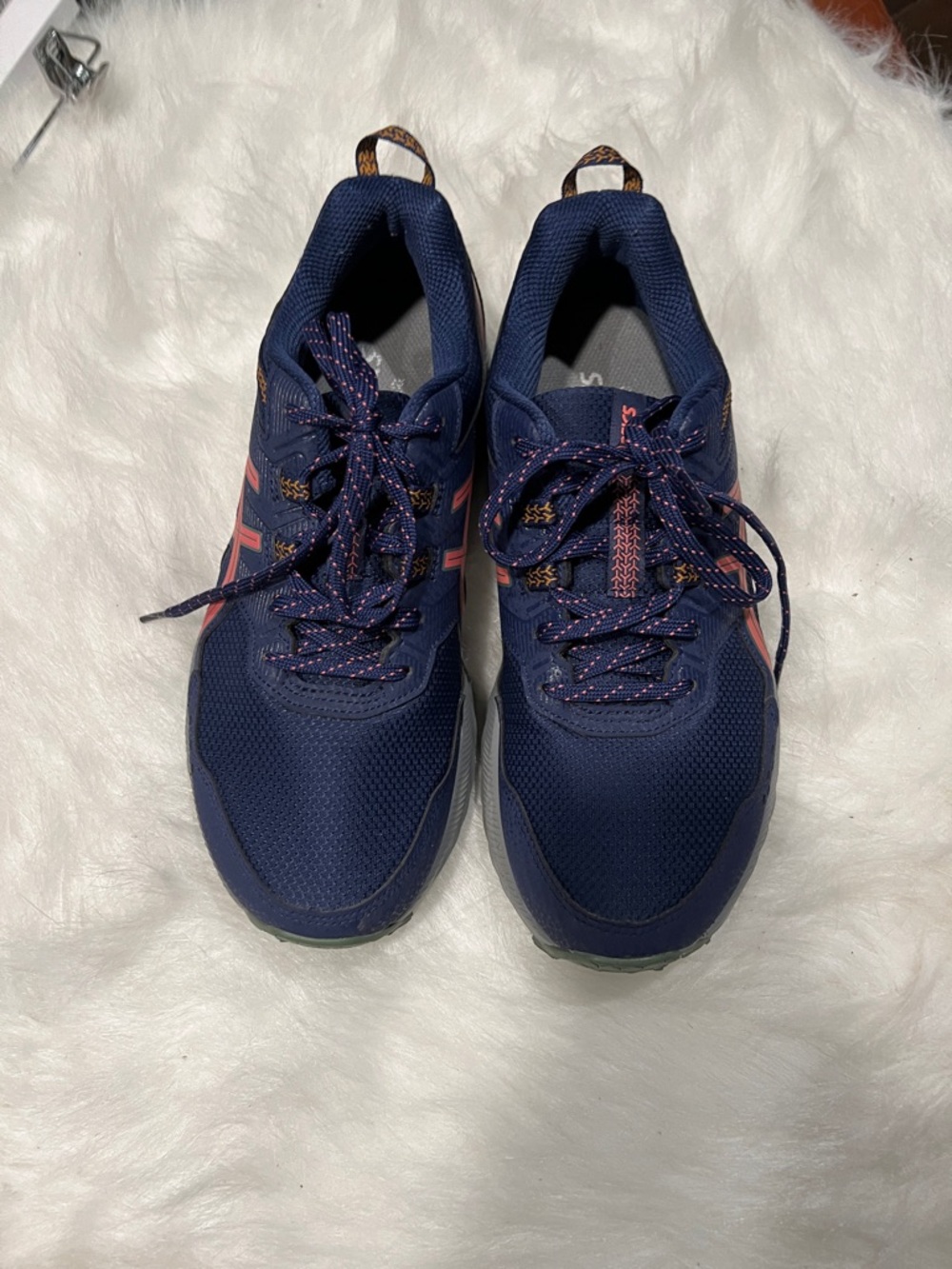 Asics Gel Venture Navy Sneakers with Coral Accents